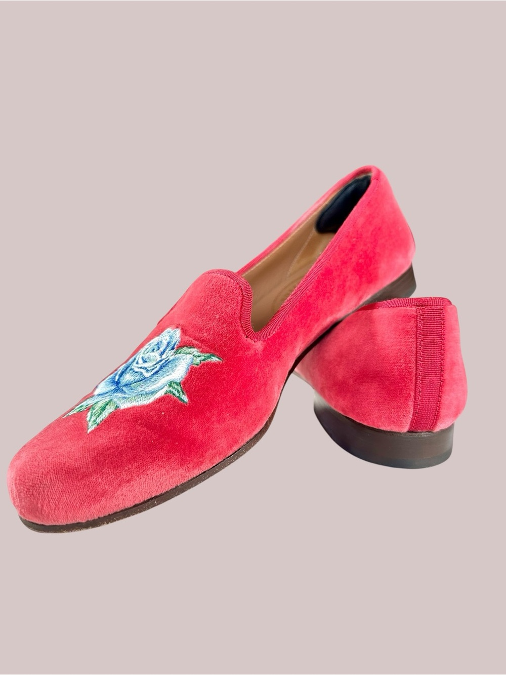 LoveShackFancy x Stubb & Wootton Bow Slippers in Pink Velvet - Picture 14 of 15
